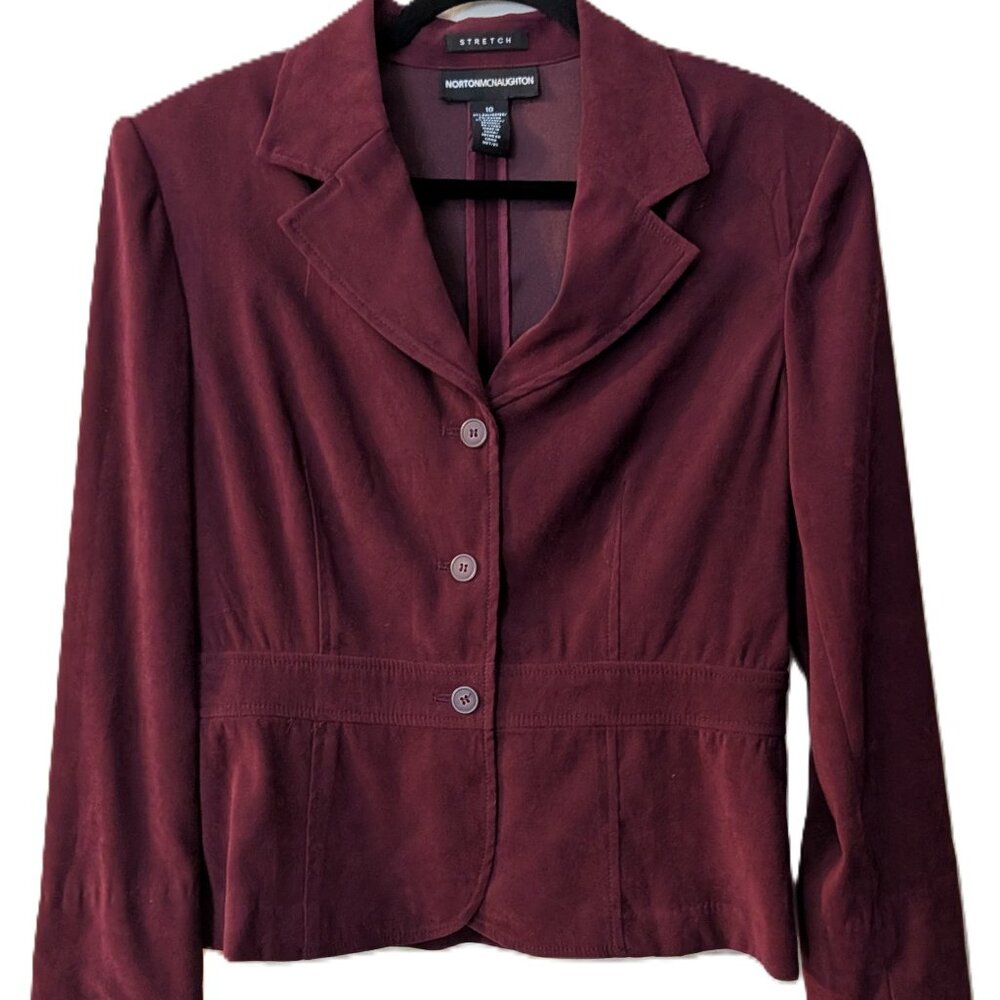 Norton McNaughton Women's Burgundy Blazer. Size 10